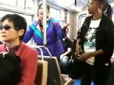 CHINESE LADY FIGHTS BLACK LADY IN CHINATOWN OVER A SEAT ON A BUS, San Francisco