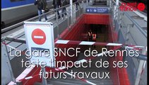 La gare SNCF  de Rennes teste avec ses passagers l'impact de ses futurs travaux
