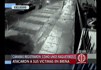 Breña: Cámaras de seguridad captan brutal ataque de raqueteros a transeúnte