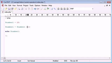 Beginner PHP Tutorial - 20 - Assignment Operators