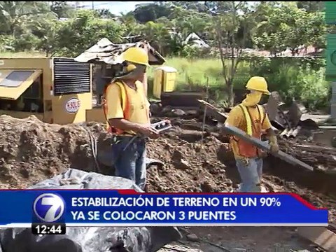 Tres puentes bailey ya fueron colocados en hundimiento de circunvalación