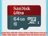 SanDisk Ultra 64GB UHI-I/Class 10 Micro SDXC Memory Card Up to 48MB/s With Adapter- SDSDQUAN-064G-G4A