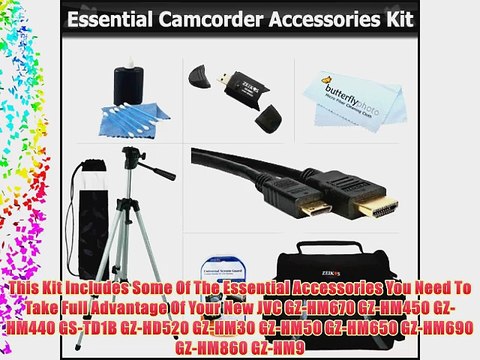 Essential Accessory Kit For JVC GZ-HM670 GZ-HM450 GZ-HM440 GS-TD1B GZ-HD520 GZ-HM30 GZ-HM50