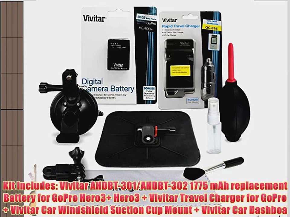 Vivitar Car Accessory Kit for GoPro Hero 3
