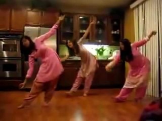 Desi Girls Dancing At Home On Nach Le