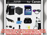 32GB Accessory Kit For Canon VIXIA HF G10 HF G20 Camcorder Includes 32GB High Speed SD Memory