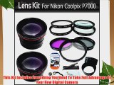 58mm Lens Bundle Kit For Nikon Coolpix P7000 P7100 Digital Camera Includes Adapter Tube   .45x