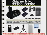 eCost Professional D3100 D3200 Multi-Purpose Battery Grip for Nikon D3100 D3200 DSLR Camera