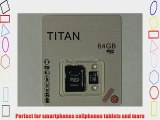 TITAN 64gb Micro SDHC Class 10 Memory Card/ Up To 40MB/s Transfer Speed with Adapter. Easy-Open