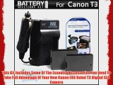 2 Pack Battery And Charger Kit For Canon EOS Rebel T3 Digital SLR Camera Includes 2 Extended