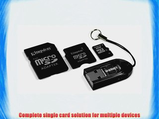 Kingston Mobility Kit - 8 GB microSDHC Flash Memory Card with SD and miniSD Adapters   USB