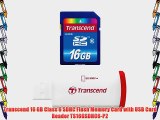 Transcend 16 GB Class 6 SDHC Flash Memory Card with USB Card Reader TS16GSDHC6-P2