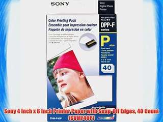 Sony 4 Inch x 6 Inch Printer Paper with Snap-Off Edges 40 Count (SVMF40P)