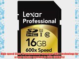 Lexar Professional 600x 16GB SDHC UHS-I Flash Memory Card LSD16GCRBNA6002 - 2 Pack