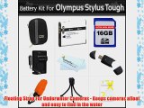 16GB Accessories Bundle Kit For Olympus Stylus Tough 8010 6020 TG-610 TG-810 TG-820 iHS TG-830
