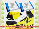 Two Halcyon 1500 mAH Lithium Ion Replacement Battery   External Rapid Charger   Waterproof
