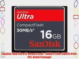 Sandisk 16GB Ultra CF memory card - 30MB/s 200x (SDCFH-016G-P61 Retail Package)