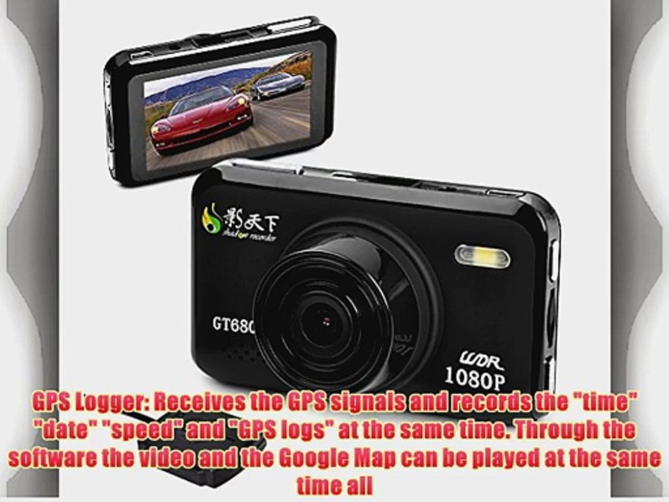 E-PRANCE New Novatek GT680W 1080P Car DVR Video Camera   GPS Logger   Car License Plate Stamp