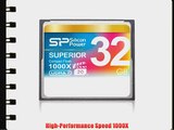 Silicon Power 32GB Hi Speed 1000x Compact Flash Card (SP032GBCFC1K0V10)