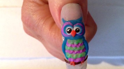 3D Acrylic Owl Nail Art Tutorial