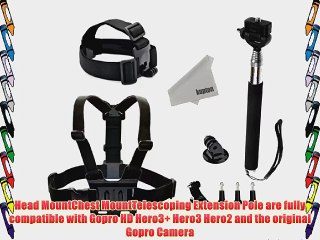 KUPTON 9 in 1 GoPro Accessories kit Set include Elastic Adjustable Head Strap   Adjustable