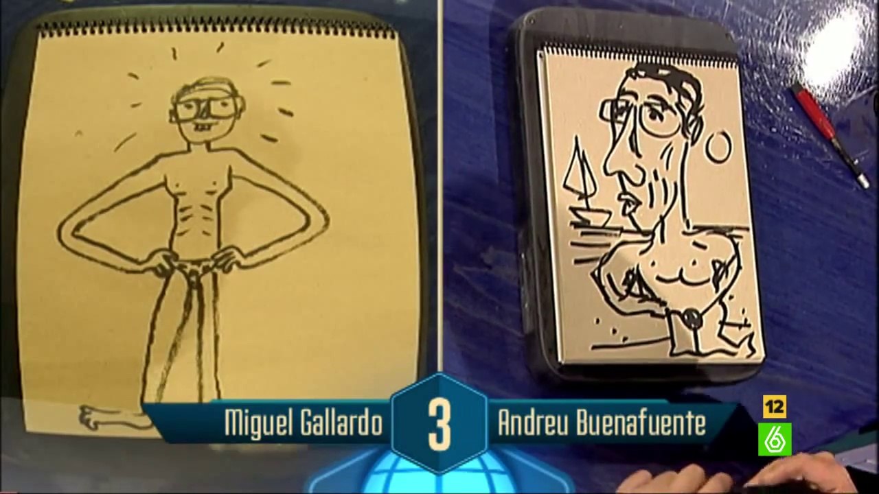 Miguel Gallardo y Andreu Buenafuente dibujan a Berto Romero en tanga - En el aire