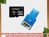 Topram 16GB Class 4 MicroSDHC Card with SD Adapter and R10B Micro USB Flash Card Reader / Writer.