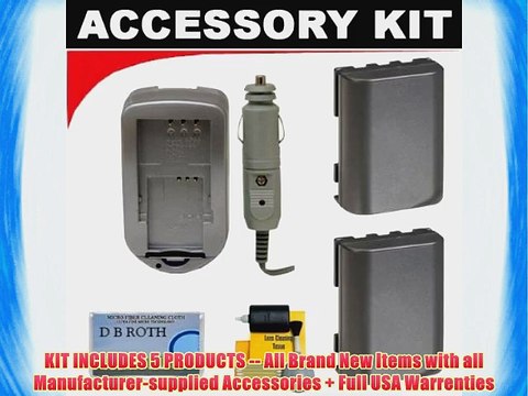 Two(2) Spare NB2L Batteries Charger For The Canon VIXIA HV40 HV30 HV20 HG10 High Definition