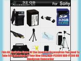 32GB Accessory Kit For Sony HDR-PJ260V HDR-PJ200 HD Handycam Camcorder with Projector Includes