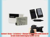 Insten? Strap   2x Battery   Charger Compatible with Canon LP-E8 EOS 550D 600D Digital Rebel