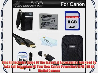 下载视频: 8GB Accessories Kit For Canon PowerShot ELPH 310 HS Digital Camera Includes 8GB High Speed