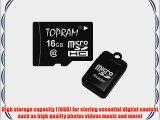 Topram 16GB Class 10 MicroSDHC Card 16G C10 MicroSD SDHC with SD Adapter and R11 Micro USB