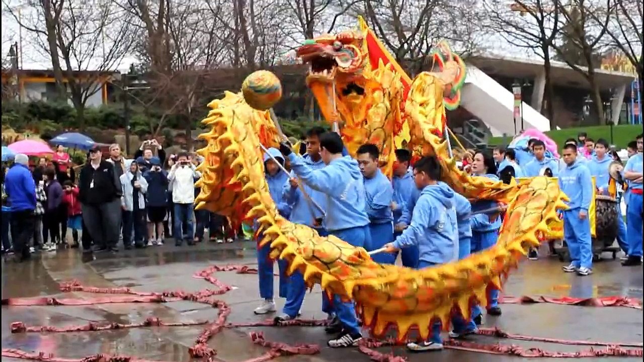 Vovinam: drangon and lion dance demo