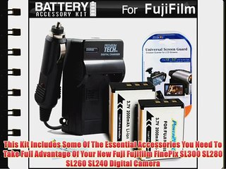 2 Pack Battery And Charger Kit For Fuji Fujifilm FinePix SL300 SL280 SL260 SL240 Digital Camera