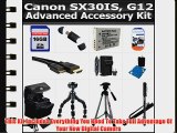 16GB Accessory Kit For Canon SX30IS SX30 IS G12 Includes 16GB High Speed SD Memory card   USB