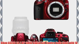 Nikon D3200 24.2 MP CMOS Digital SLR Camera (Red) with 18-55mm f/3.5-5.6 AF-S DX VR NIKKOR