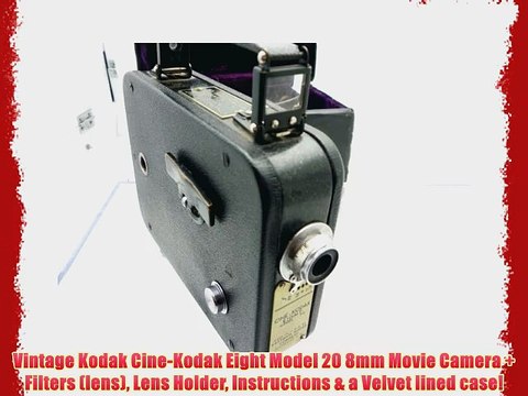 Vintage Kodak Cine-Kodak Eight Model 20 8mm Movie Camera Filters (lens) Lens Holder Instructions