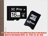 3C Pro 16GB 16G microSD microSDHC Card Class 6 with Memory Stick Pro Duo Adapter MSPD - 3C_TF16G_C6_8A