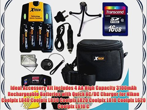 Ideal Accessory Kit for Nikon Coolpix L840 L830 L820 L810 L620 L610 L320 L30 L28 L26 L24 L22