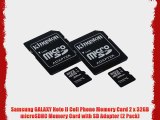 Samsung GALAXY Note II Cell Phone Memory Card 2 x 32GB microSDHC Memory Card with SD Adapter