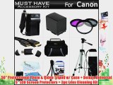 Must Have Accessory Kit For Canon VIXIA HF M400 M41 M40 Full HD Camcorder Includes Extended