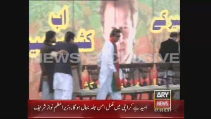 Chairman PTI Imran Khan Arrives On Stage Mirpur Azad Kashmir Jalsa 25 March 2015