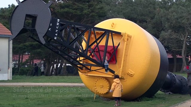 Grande marée de mars 2015, submersion jetée pointe Saint-Gildas, Préfailles, France