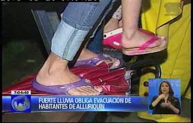 Fuerte lluvia obliga evacuación de habitantes de Alluriquin