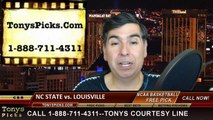 Louisville Cardinals vs. North Carolina St Wolfpack Free Pick Prediction NCAA Tournament College Basketball Odds Preview 3-27-2015