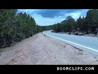 daredevils cross road during high speed race