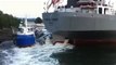 massive cement carrier slowly crushes yachtsin marina