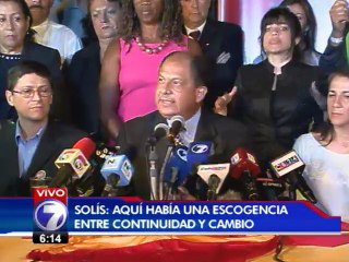 Luis Guillermo Solís: “La fiesta democrática se empaña por la ausencia de uno de los contendores”