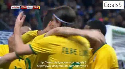Oscar Goal France 1 - 1 Brazil Friendly Match 26-3-2015