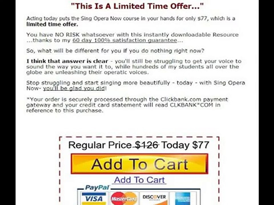 Sing Opera Now Learn How To Sing Opera free.